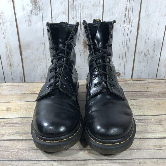 Dr. Martens Patent Leather Combat 8 Eye Boots Womens Size 10 Lace Up Shiny - Picture 4 of 12